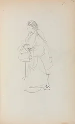 Taccuino italiano: Donna in piedi con una cartella pagina 56, 1898-1899
