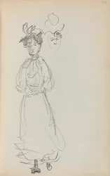 Taccuino italiano: Donna in piedi, pagina 52, 1898-1899