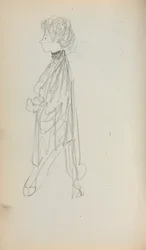 Taccuino italiano: Donna in piedi di profilo pagina 51, 1898-1899