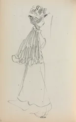 Taccuino Italiano: Donna in piedi di profilo pagina 130, 1898-1899