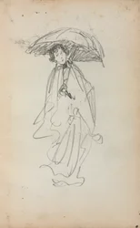 Taccuino italiano: Donna in piedi con parasole pagina 259, 1898-1899