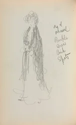 Taccuino italiano: Donna in piedi con scialle pagina 53, 1898-1899