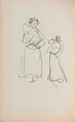 Taccuino Italiano: Due Donne in Piedi che tengono Neonati pagina 140, 1898-1899