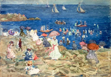 Scena di spiaggia del New England, c.1896-97
