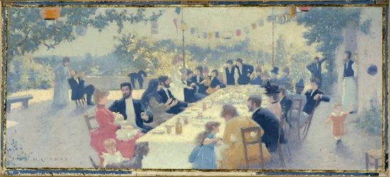 Bozzetto per la sala matrimoni del municipio del 14° distretto: Banchetto di nozze