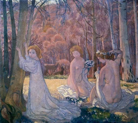 Figure nel paesaggio primaverile