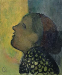 Testa alzata di profilo, c.1890