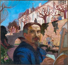 Maurice Denis, autoritratto davanti al priorato (olio su tela)