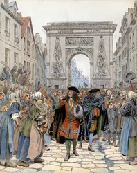 Alla Porta Saint-Denis a Parigi, il maresciallo di Boufflers (Louis François de Boufflers)