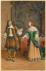 Moliere e Catherine de Brie (illustrazione)