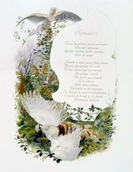 Settembre "La Chanson du mois" di Jérôme Doucet, illustrazione - Maurice Leloir, ed. Reims 1904. L. Michaud