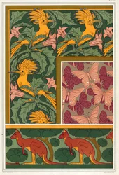 Progetti per bordi di carta da parati e tessuto di seta, pub. 1897