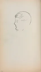 Quaderno degli schizzi italiano: Testa di uomo di profilo (pagina 150)