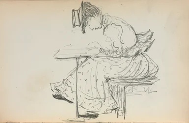 Quaderno degli schizzi italiano: Donna seduta (pagina 107)