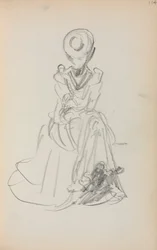 Quaderno degli schizzi italiano: Donna seduta (pagina 114)