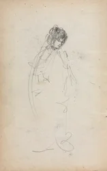 Quaderno degli schizzi italiano:  Donna in piedi (pagina 1)