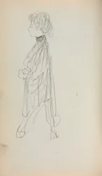 Quaderno degli schizzi italiano: Donna in piedi di profilo (pagina 51)