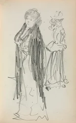 Quaderno degli schizzi italiano: Due donne in piedi (pagina 129)