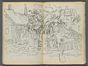 Sketchbook- The Granite Shore Hotel, Rockport, pagina 052 e 53: Case e giardini