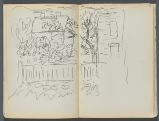 Sketchbook- The Granite Shore Hotel, Rockport, pagina 058 e 59: Casa e giardino recintato