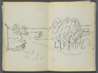 Libro di schizzi - The Granite Shore Hotel, Rockport, pagina 072 e 73: vista della città