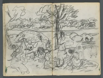 Sketchbook, The Dells, N° 127, pagina 116 e 117: Figura in un paesaggio