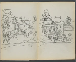 Sketchbook, The Dells, N° 127, pagina 174 e 175: Villaggio con case e strada