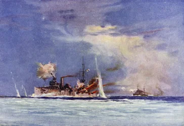 HMAS Sydney, comandato dal Capitano John Glossop, attacca l