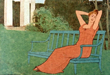 Donna in un giardino