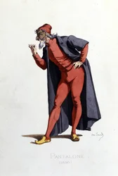 Costume e personaggio teatrale: Pantalone (in fr. Pantalone, dottore) tratto da 