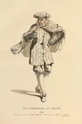 Costume per il ruolo di Scapin, 1868 circa (incisione)
