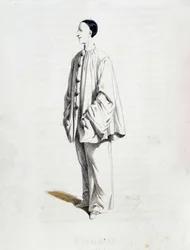 Pierrot da "Masques et bouffons" (commedia italiana), testo e disegni di Maurice Sand, incisioni di A. Manceau, prefazione di Georges Sand, Parigi, Michel Lévy Frères