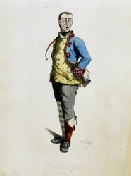 Stenterello disegna da "Masques et bouffons" (commedia italiana), testo e disegni di Maurice Sand, incisioni di A. Manceau, prefazione di Georges Sand