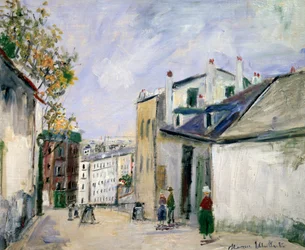 Scena di strada a Montmartre, Parigi (olio su tela)
