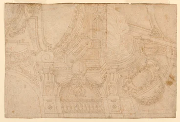 Disegno, soffitto dipinto, metà del XVIII secolo