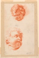 Disegno, Studi: Due teste di bambini, fine del XVIII secolo
