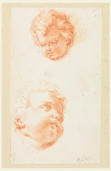 Disegno, Studi: Due teste di bambini, fine del XVIII secolo