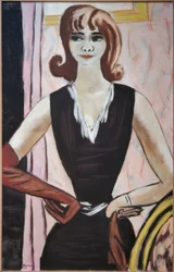 Ritratto di Quappi su rosa e viola