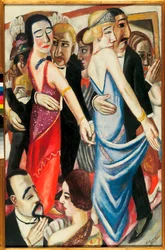 Danse a Baden Baden (Germania). Descrizione di coppie in abito da sera, con sguardi tristi