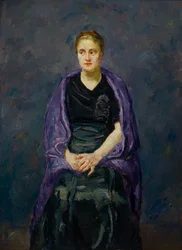 Minna Beckmann-Tubo con scialle viola
