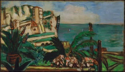 Paesaggio rivierasco con rocce