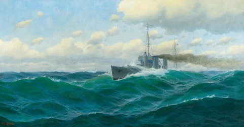 Tedesco: Kanonenboot auf hoher See Cannoniera in alto mare