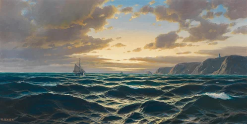 Tedesco: Marina, sole al tramonto sulla costa