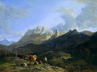 Paesaggio alpino con Kampenwand