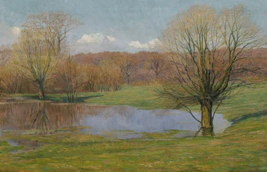 Paesaggio fluviale in primavera