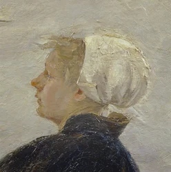 Dettaglio da Riparazione delle reti, 1889 (dettaglio)