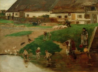 Stagno del villaggio a Etzenhausen