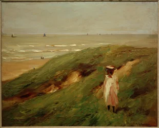 Duna vicino a Noordwijk con bambino - Ragazza nelle dune