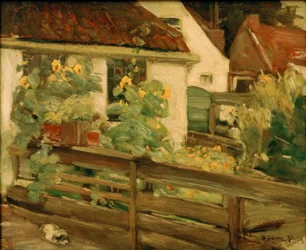 Giardino con girasoli