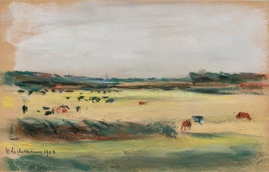 Paesaggio con mucche al pascolo